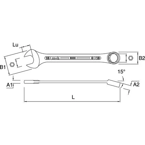 MOB OUTILLAGE Une Clé Mixte - Diam 08 Mm – Image 2