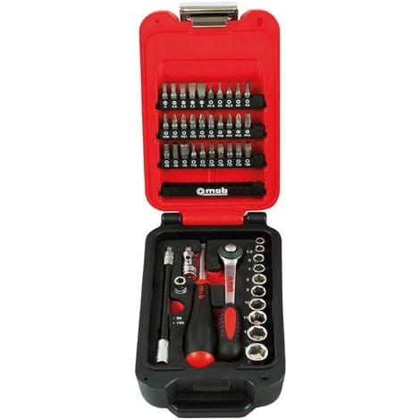 MOB OUTILLAGE MOB - Coffret Box 1/4'' 46 Pieces 6 Pans Cliquet Rond - Réf: 9416046001