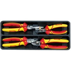 MOB OUTILLAGE MOB - Module 4 Pinces Isolees 1000v | Pince Universelle 180 Mm / Pince Coupante Diagonale 180 Mm / Pince à Becs Demi-ronds 200 Mm / Pince à Dénuder 160 Mm