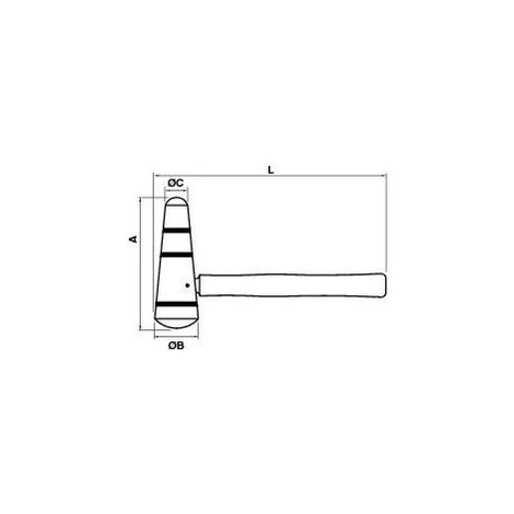 MOB OUTILLAGE MOB - Maillet Forme Carotte Manche HICKORY 40 Ou 55 Mm | 40 – Image 2