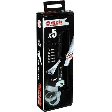 MOB OUTILLAGE MOB - Jeu 5 Clés Articulées Mixtes à Cliquet 8-19