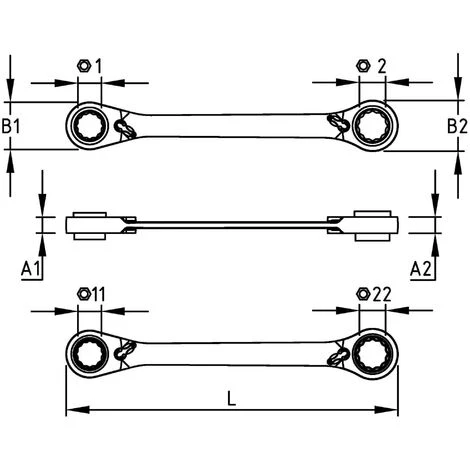 MOB OUTILLAGE MOB - Clés à Cliquet 4x4 | 8-10-12-13 – Image 2