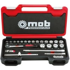 MOB OUTILLAGE MOB - Coffrets Box 3/8'' 23 Pièces Cliquet Rond | 6 Pans