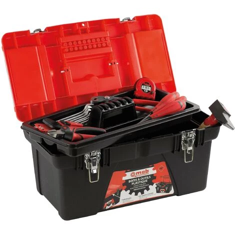 MOB OUTILLAGE MOB - Boite à Outils Plastique 19'' Garnie 25 Pieces