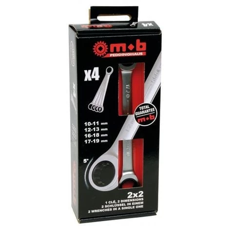 MOB OUTILLAGE Coffret De 4 Clés 2X2 Extra Plates MOB